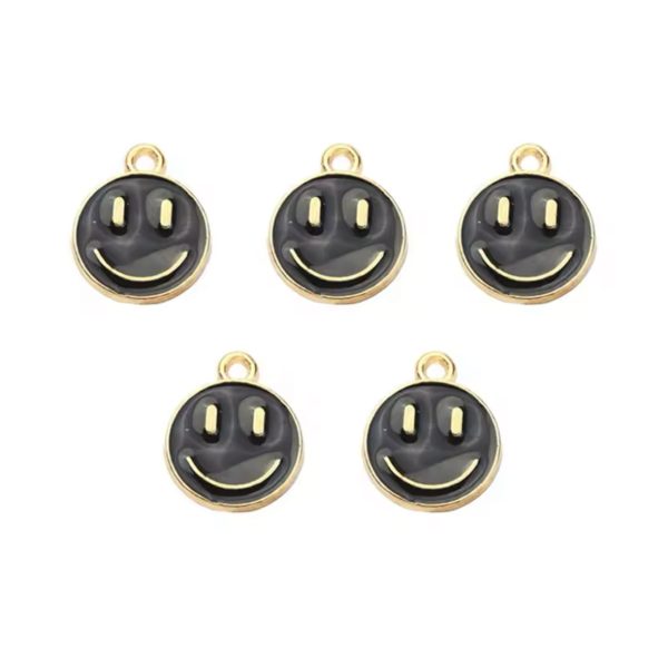Dije Carita Feliz Esmaltado Zamak (Blanco, Rosa, Amarillo, Salmón, Rojo, Celeste, Verde, Negro) - 1.5cm