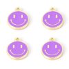 Dije de carita feliz esmaltado en zamak, disponible en varios colores para bisutería personalizada