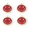 Dije de carita feliz esmaltado en zamak, disponible en varios colores para bisutería personalizada