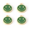 Dije de carita feliz esmaltado en zamak, disponible en varios colores para bisutería personalizada
