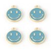 Dije de carita feliz esmaltado en zamak, disponible en varios colores para bisutería personalizada