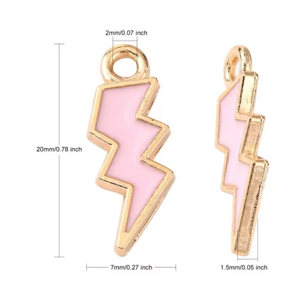 Dije de rayito esmaltado en zamak disponible en varios colores vibrantes para bisutería - OMG Club de Bisutería